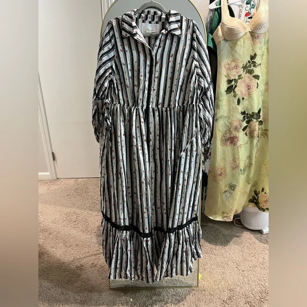 Anthropologie Printed Buttondown Shirt Dress - Picture 6 of 7